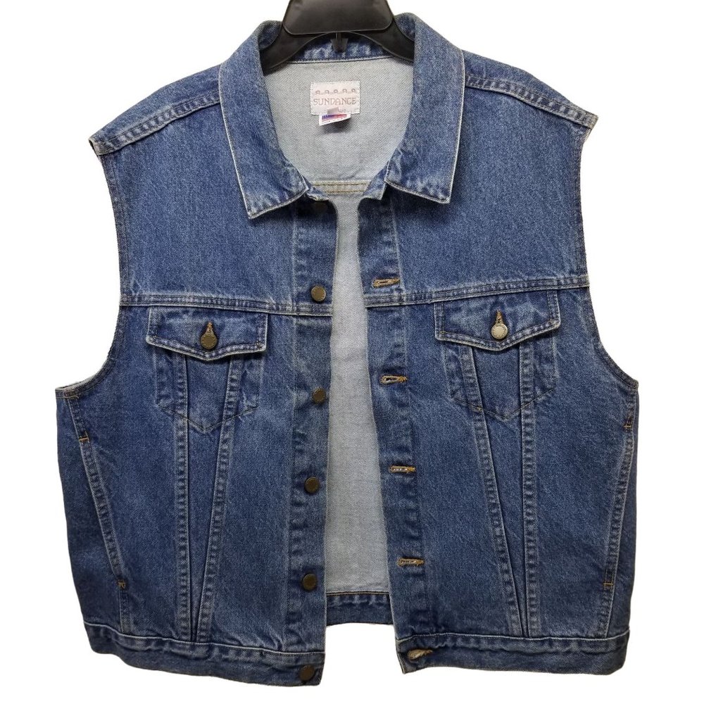 Sundance XL Blue Jean Denim Trucker Vest USA (Men’s)